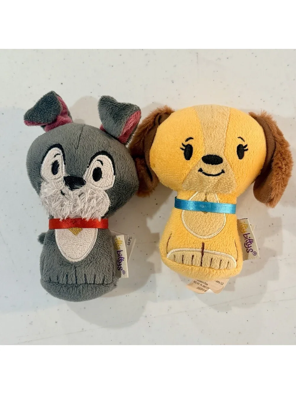 Hallmark Itty Bittys Lot Of 2 - Disney LADY & THE TRAMP Plush ~ Retired